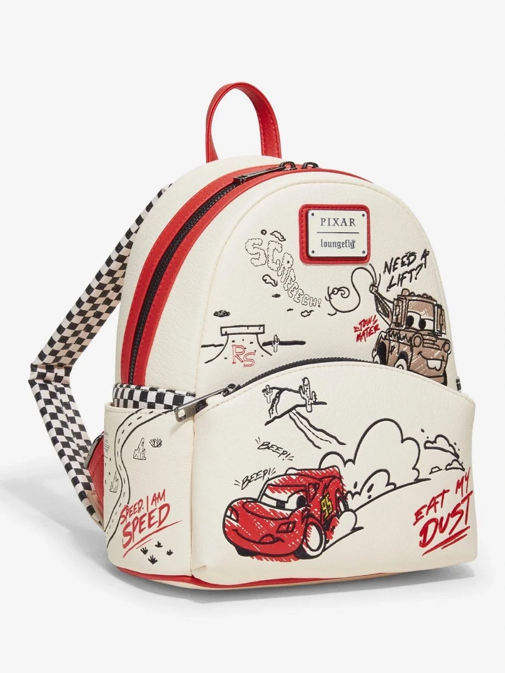 Loungefly Disney Pixar Cars Lightning McQueen & Mater Doodles Mini Backpack